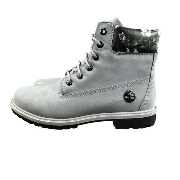 Timberland Women's Heritage 6" Waterproof Medium Grey Floral Boots Sizes 6 - 11 - Picture 3 of 9